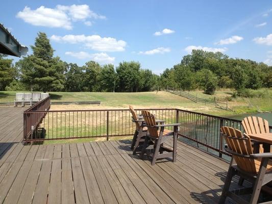 The deck outside the lodge