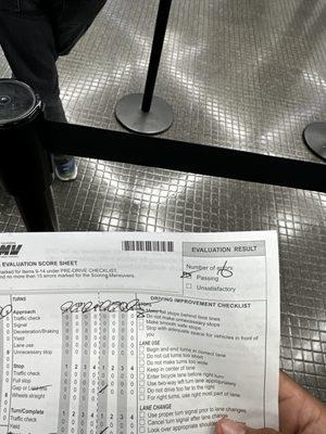 Behind the wheel test passed