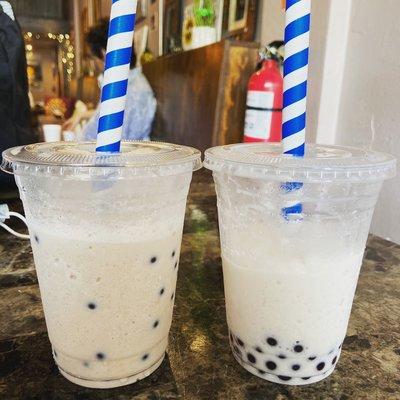 Horchata & Coconut boba teas! Ask for all the flavors