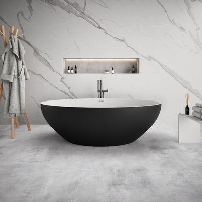 IDEAVIT SolidELLIPSE freestanding bathtub black outside, matte white inside. Mod, PS IDV 290032