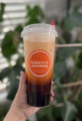 Thai tea with boba