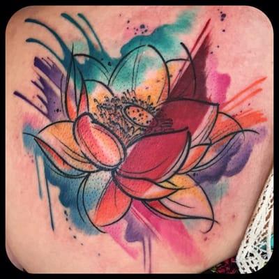 Watercolor lotus by Tim Stafford