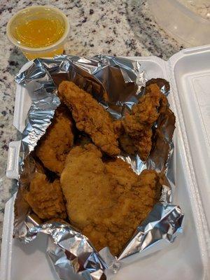 Chicken tenders with parmesan garlic sauce on the side