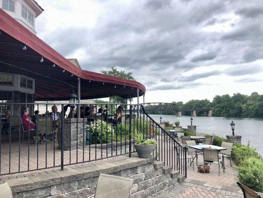 Outside seating under canopy