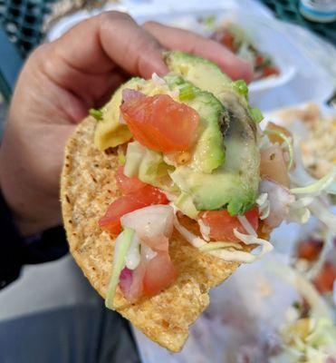 Camerones tostada