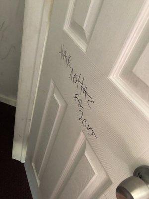 Writing on the door