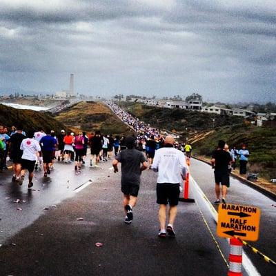 Halfway through the 2012 Carlsbad Half marathon.