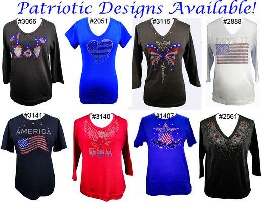 Rhinestones Patriotic 4th of July designs