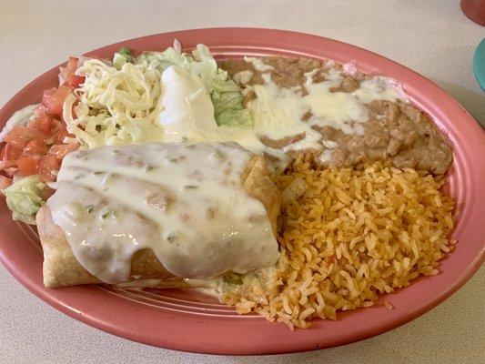 Ground beef chimichanga