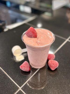 Strawberries & Cream Protein Smoothie