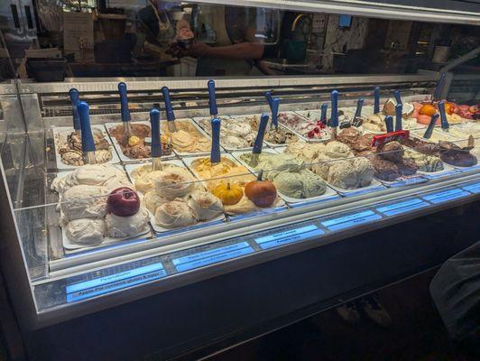 Gelato selection inside