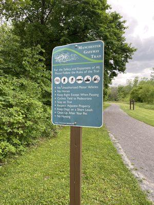 The official Manchester Gateway Trail sign.