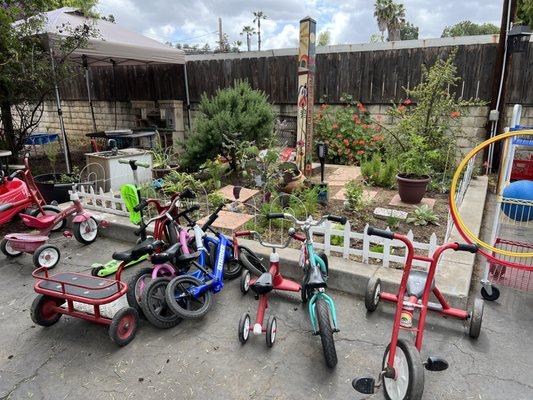 Garden and tricycle parking