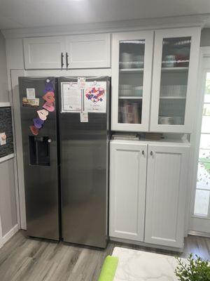 custom cabinets to build fridge into wall