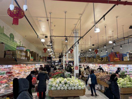 Produce section. So crowded