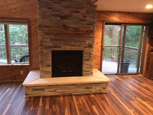 This is a fireplace we completed!