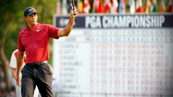 Tiger Woods finished alone in 2nd place at 14-under at the 100th PGA Championship at Bellerive (2018).