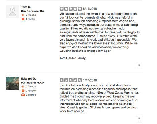 In case you guys wanted to see the great reviews we had before Yelps awful new "algorithm"