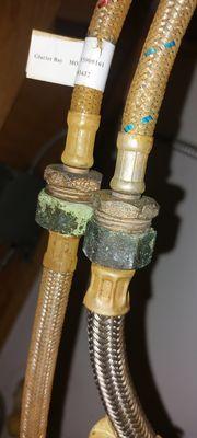 Corroded faucet supply lines.