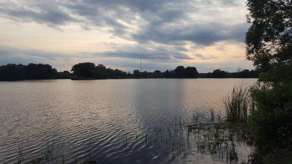 Nice view of the lake at dusk