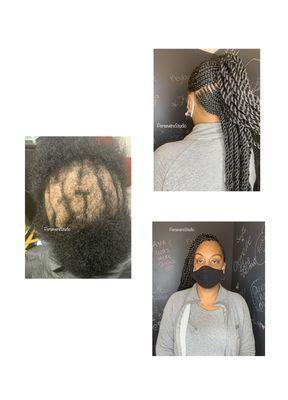 Braided with two strand twist