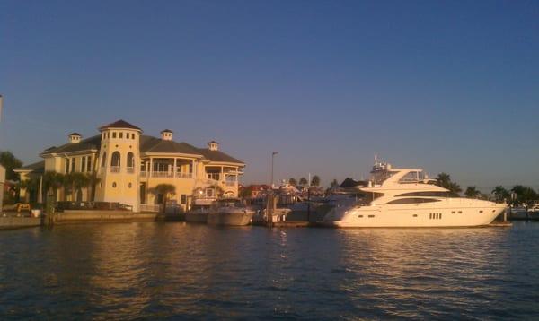 Naples Yacht Club as seen from the water shuttle