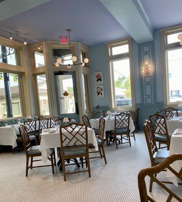 A view of the well appointed dining room at The Gloriette in Covington.