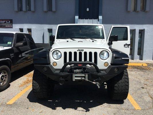 2012 Jeep Wrangler - Install aftermarket bumper and electric winch.