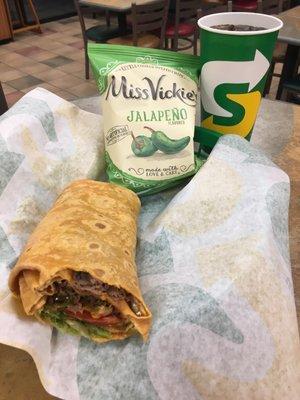 Smoky steak & guac wrap