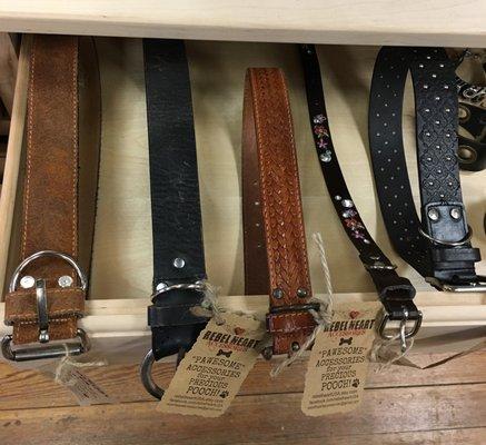 Leather collars for your pooch. Rebel Heart