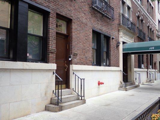 124 East 84 Street.  Side entrance of residential building.