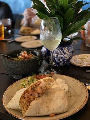 Burrito and guacamole