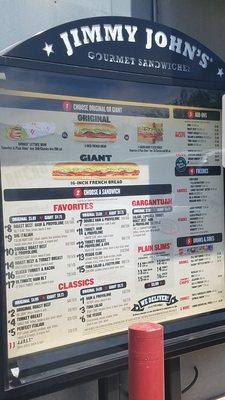 New menu now with GIANT 16inch sandwiches.