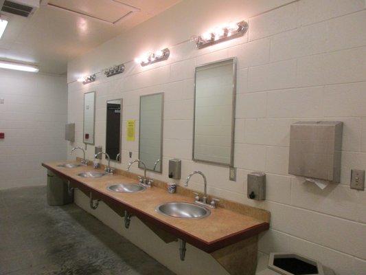 communal sink area with nice convenience of paper towels to tidy up after use