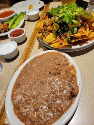 Nachos with beans on the side