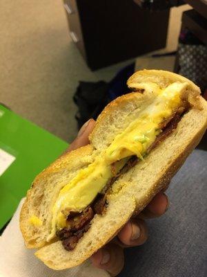 Bacon egg and cheese with avocado