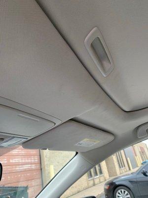 Dirty headliner and sun visors