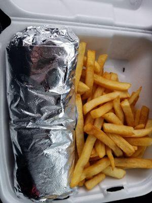 Huge Cheeseburger Wrap & Fries