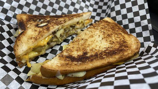 Game Changer Grilled Cheese! Absolutely delicious! The artichokes were a great addition to the sandwich!