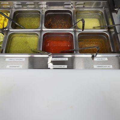 6 of the available salsas.