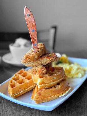 Fried Chicken & Waffles | @whaevaeats