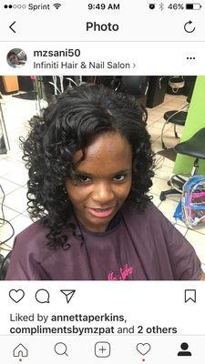 Sew-in curly tresses