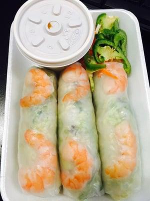 Shrimp spring rolls yum!