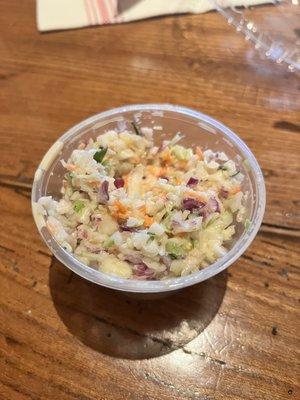 Side of Cole slaw that comes with the roll