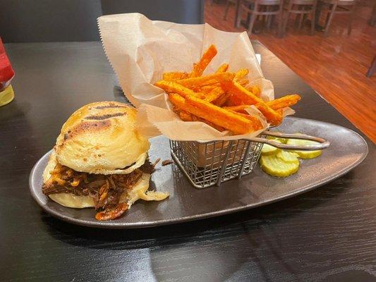 Pulled Smoked Beef Sweet Potato Fries