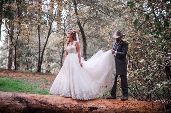 My gorgeous wedding gown. They did an incredible job pressing it for my wedding