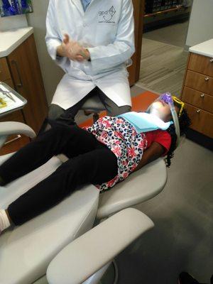 The head dentist is great at his job and with the kids. He makes them feel really comfortable.