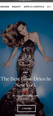 Best Blow dries in NY Vogue UK