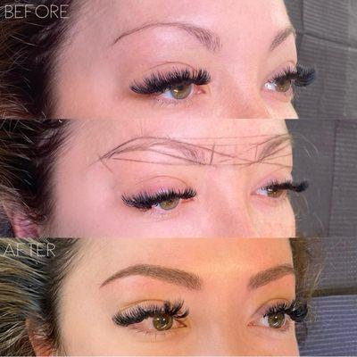 Microblading before, mapping and designing  process, and the final results