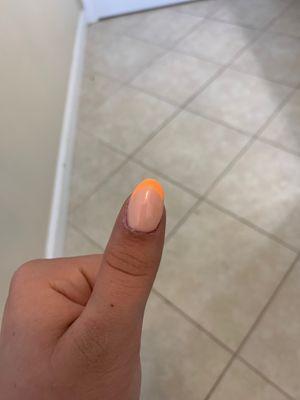 Some materiel left on the side of my nail